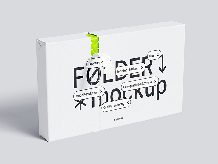 Free Standing Folder Mockup with Perforation