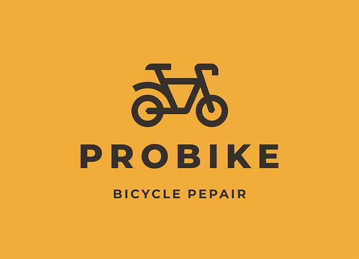 Probike Negative Space Logo Design