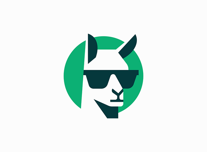 Cool Llama With Sunglasses Logo