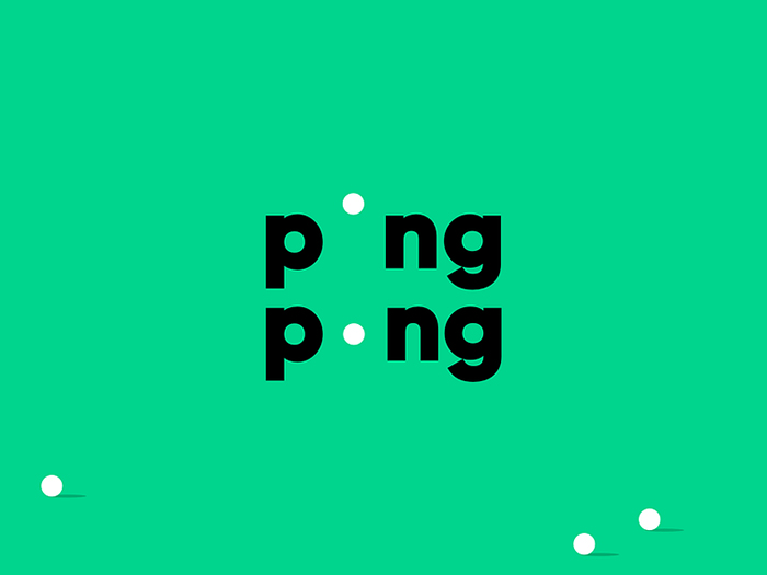 Ping pong, fun negative space logotype
