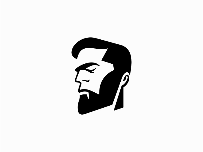 Dramatic Bearded Man Logo