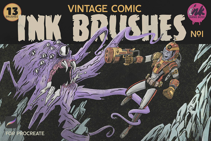 Procreate Vintage Comic Ink Brushes