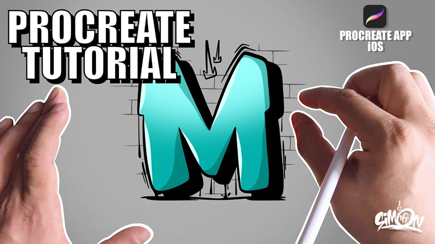 Draw Letter M Using Procreate App - Step By Step