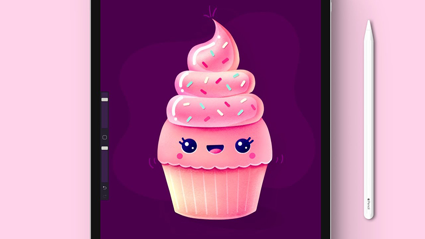 How To Draw A Cute Kawaii Cup Cake In Procreate 