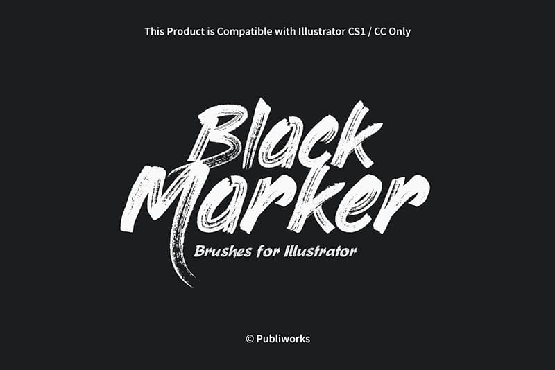 Black Marker Brushes for Illustrator