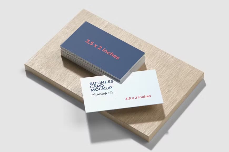 Business Card Mockup On The Wood
