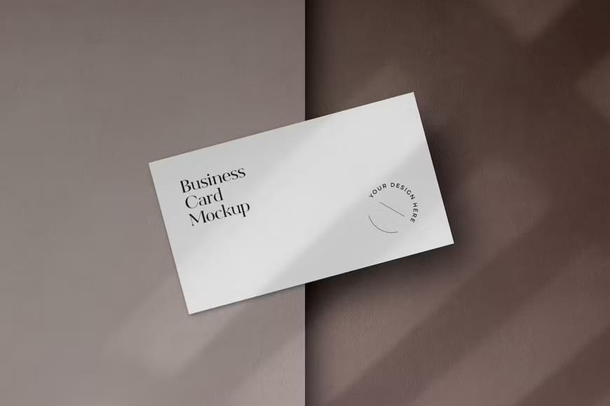 Business Card Mockup With Shadow Overlay