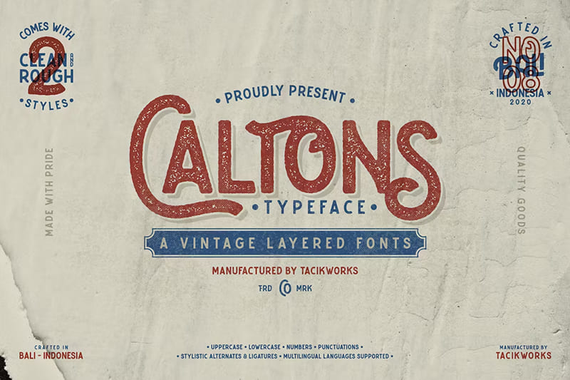 Caltons Vintage Typeface