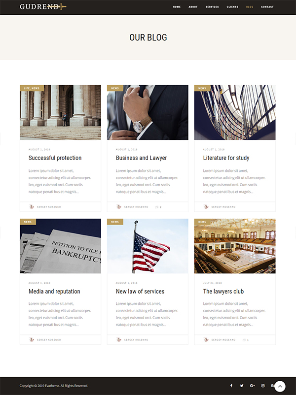 Gudrend – Lawyer Consultation WordPress Theme