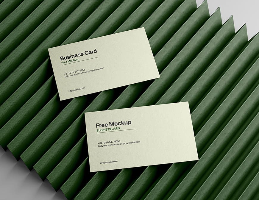 Free Business Card on Textured Paper Mockup