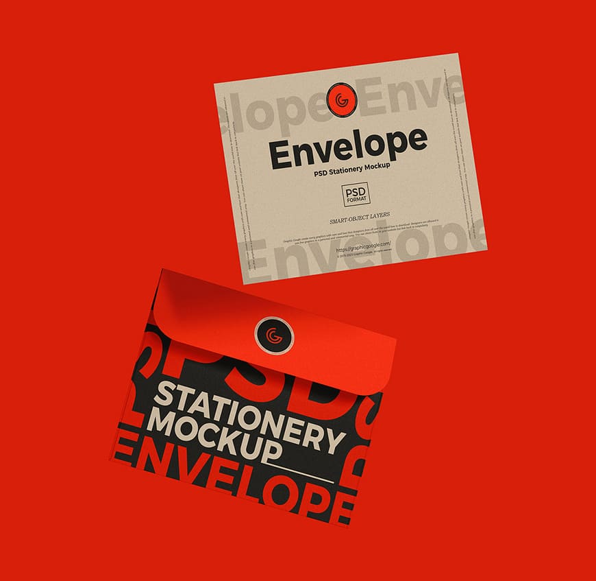 Free Envelope Stationery Mockup
