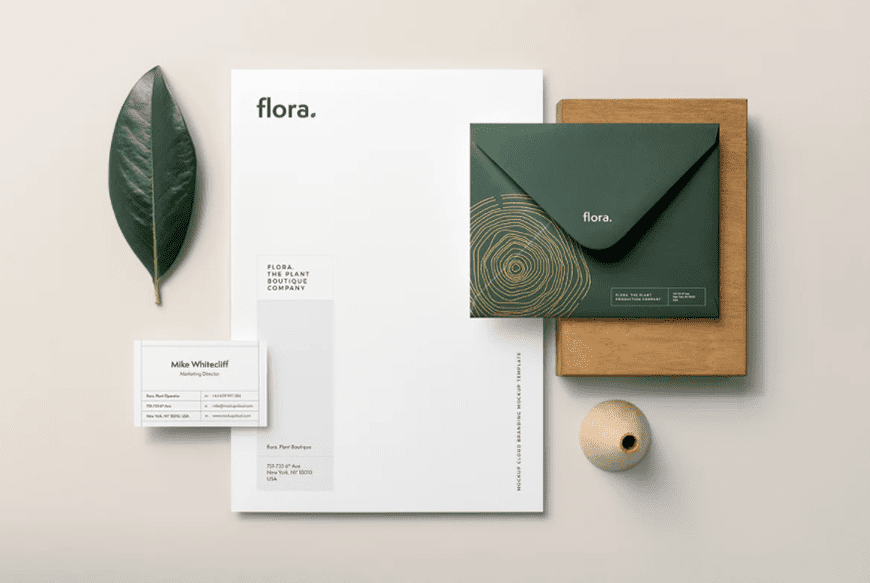 Free Flora Branding Stationery Mockup