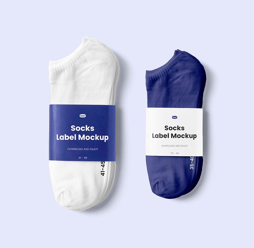 Free Socks With Label Mockup