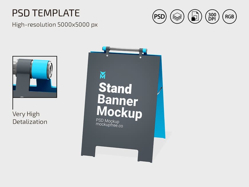 Free Stand Banner PSD Mockup