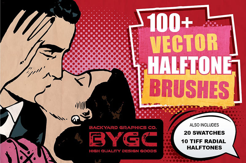 Heartfelt Halftone Vector Brushes