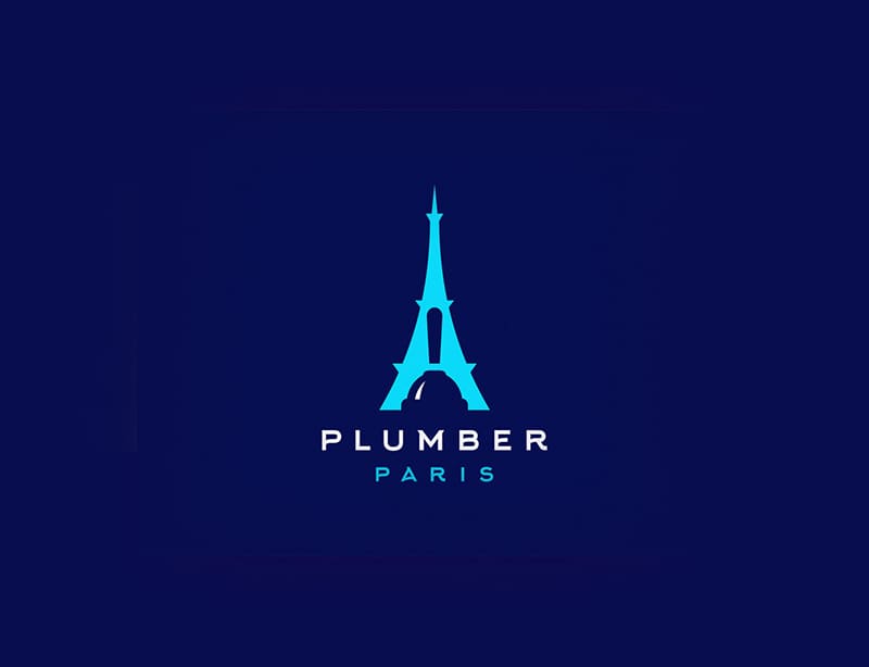 Plumber Paris - Negative Space Logo Design 