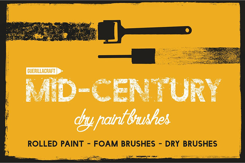 MidCentury Dry Paint Brushes