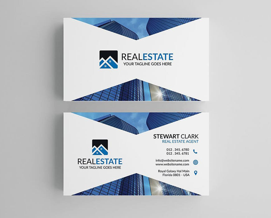 White Modern Real Estate Business Card