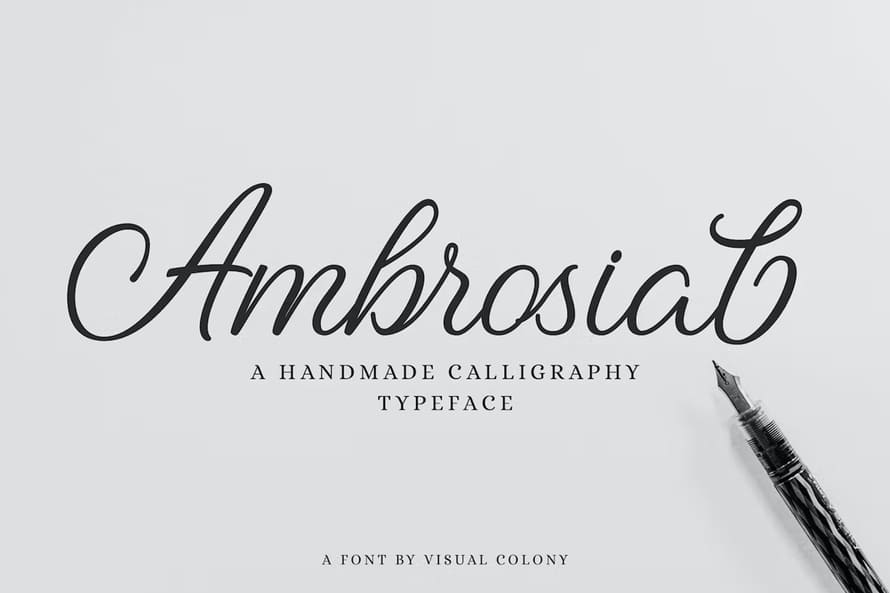 Ambrosial Handmade Calilgaphy Font