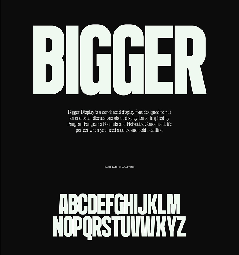 Bigger Display Condensed Free Font