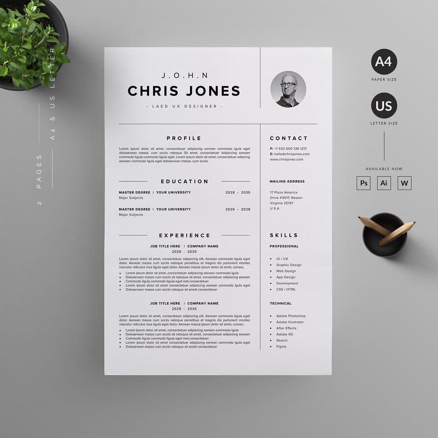 Clean, Modern And Professional Resume And Letterhead