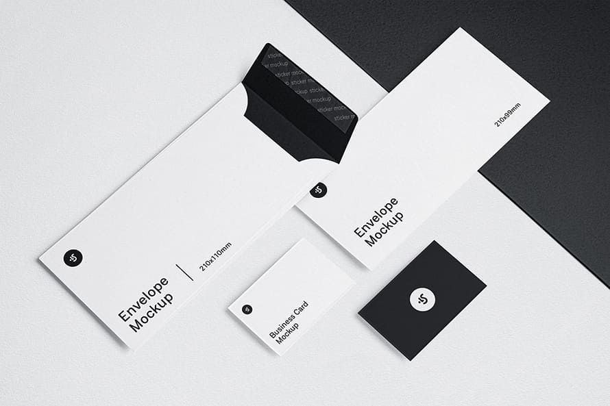 Free Envelope and Business Card Mockups