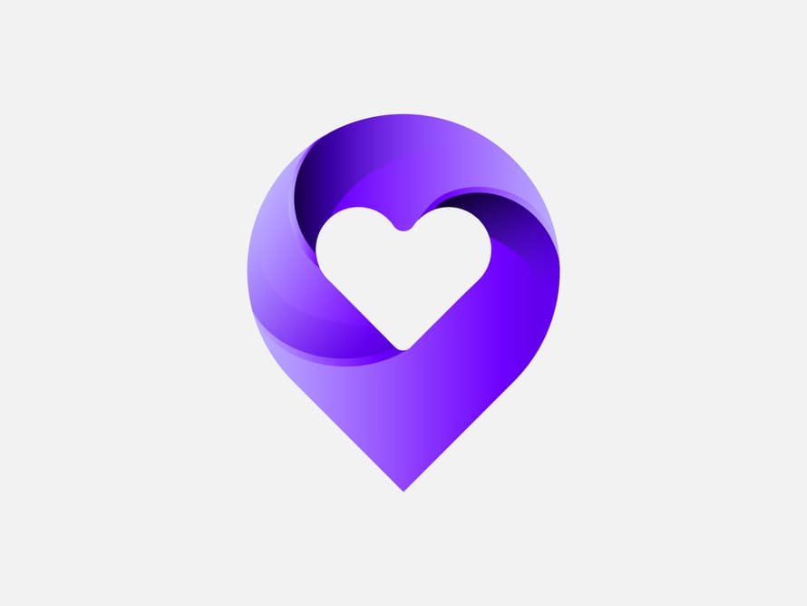 Pin Heart Logo Design