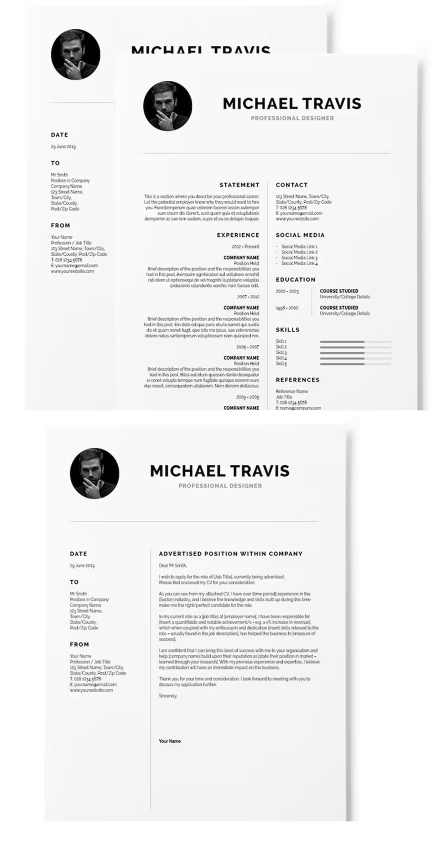 Minimal Resume + Cover Letter Template