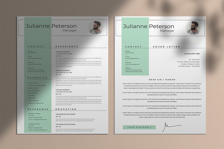 Modern Resume Template - Ps & Word