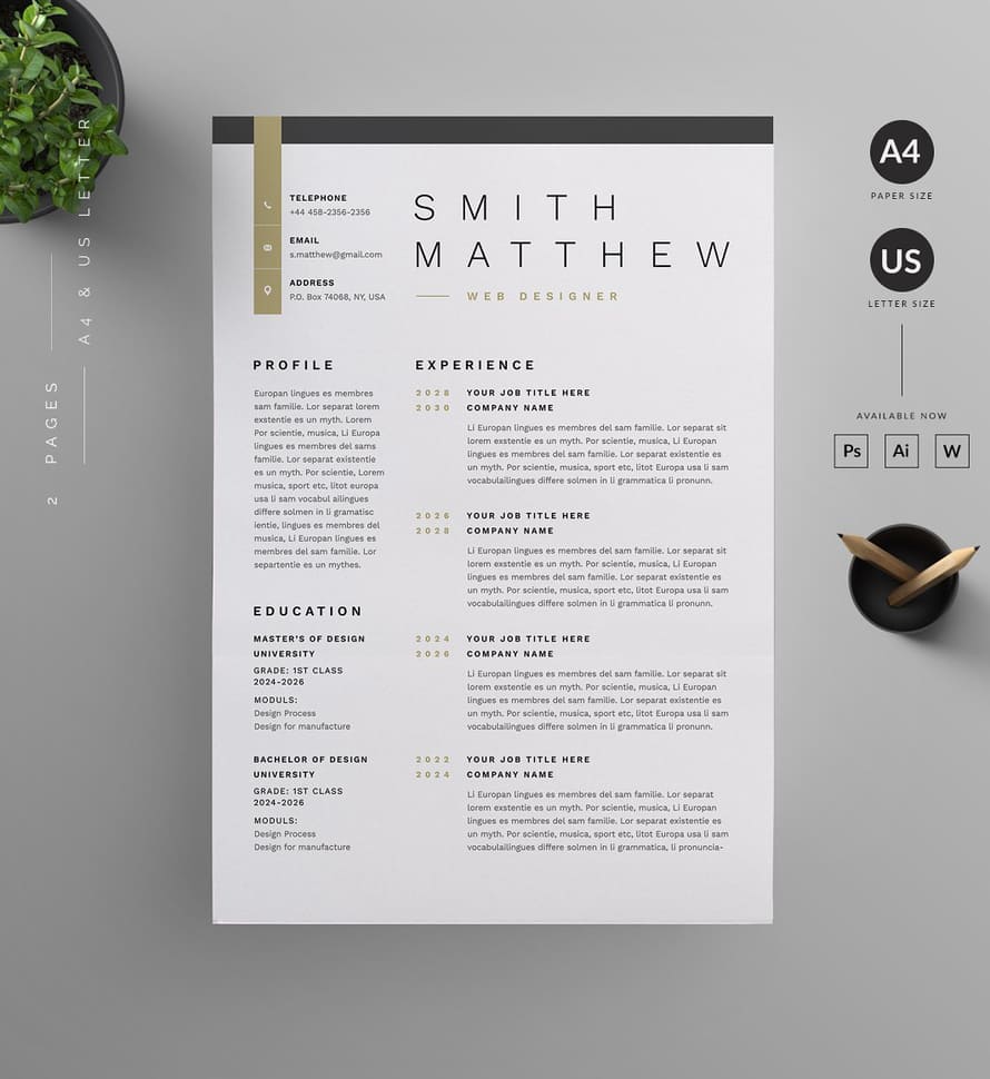 Resume And Letterhead Design