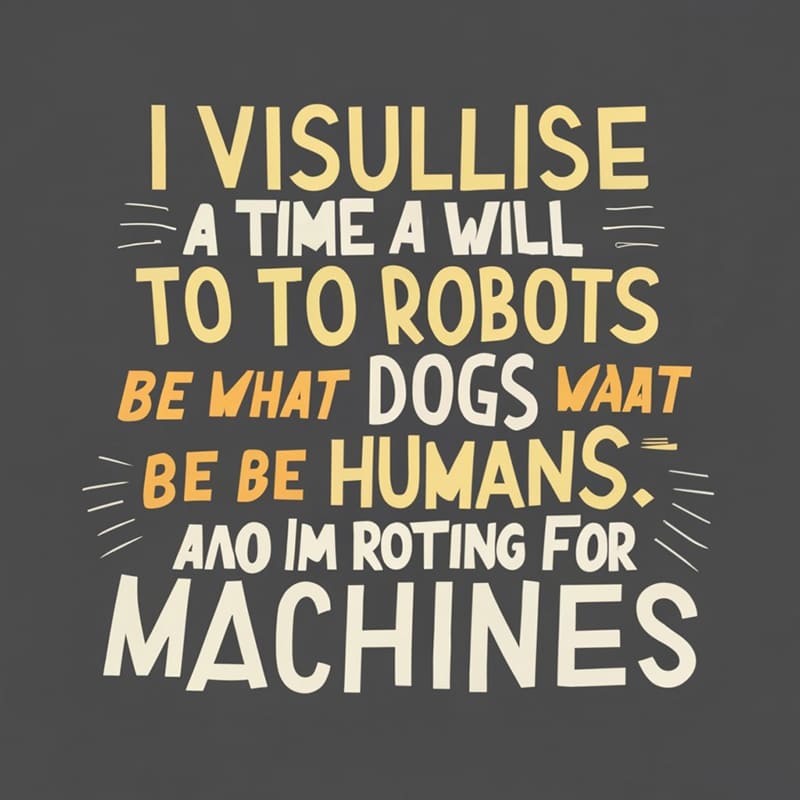 I visualise a time when we will be to robots...