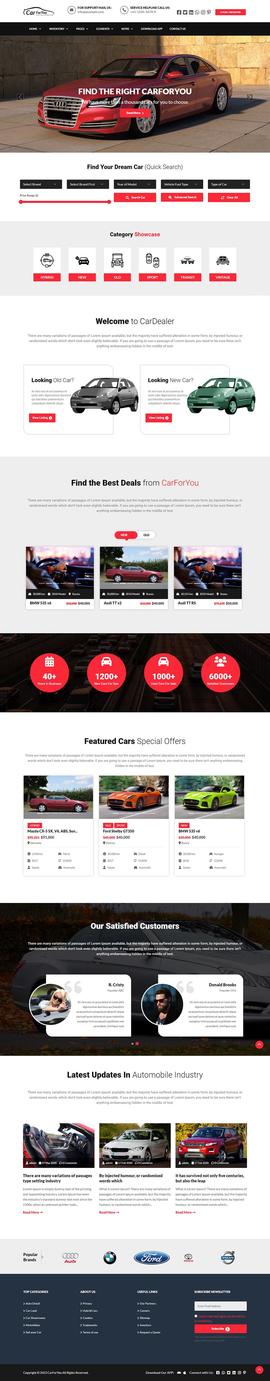 Auto Carforyou Responsive Car Dealer WordPress Theme