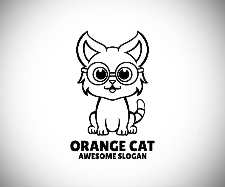 Cat Simple Mascot Logo Design