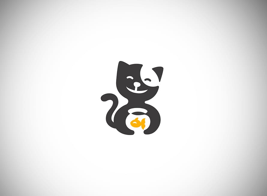 Cat and Fish Logo Design