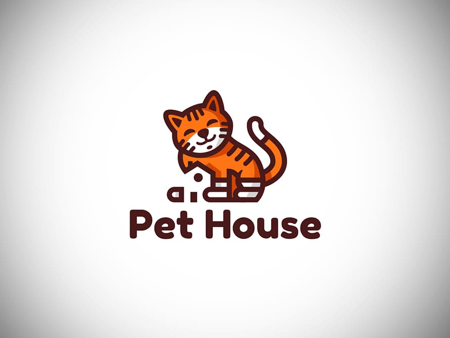 Pet House Cat Logo