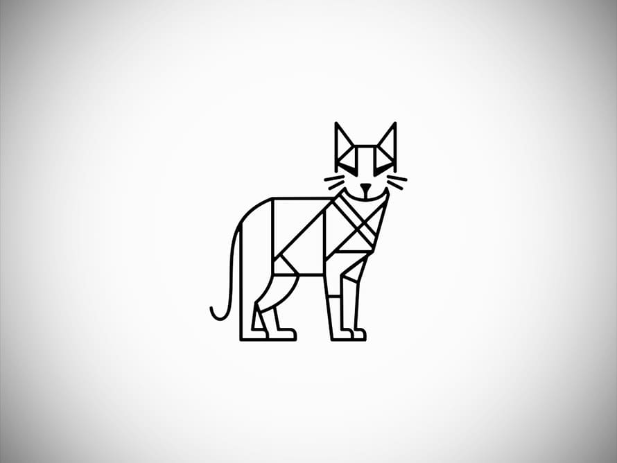 Line Art Cat Logo