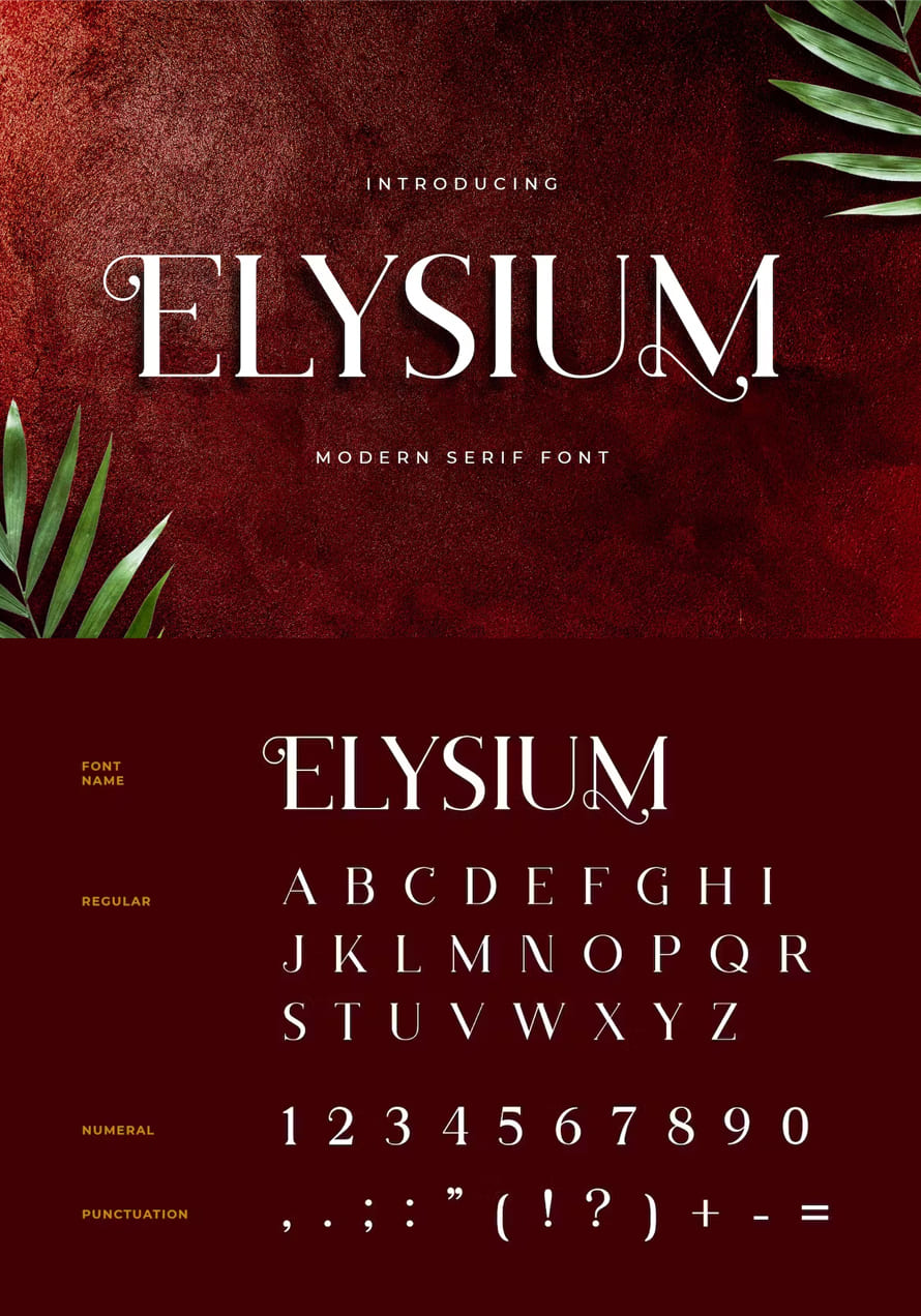 Elysium Luxury Serif Font