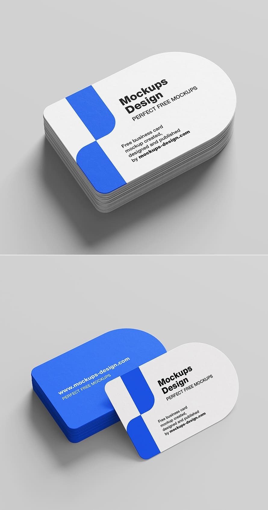 Free Two Sides Rounded Corner Business Card Mockup