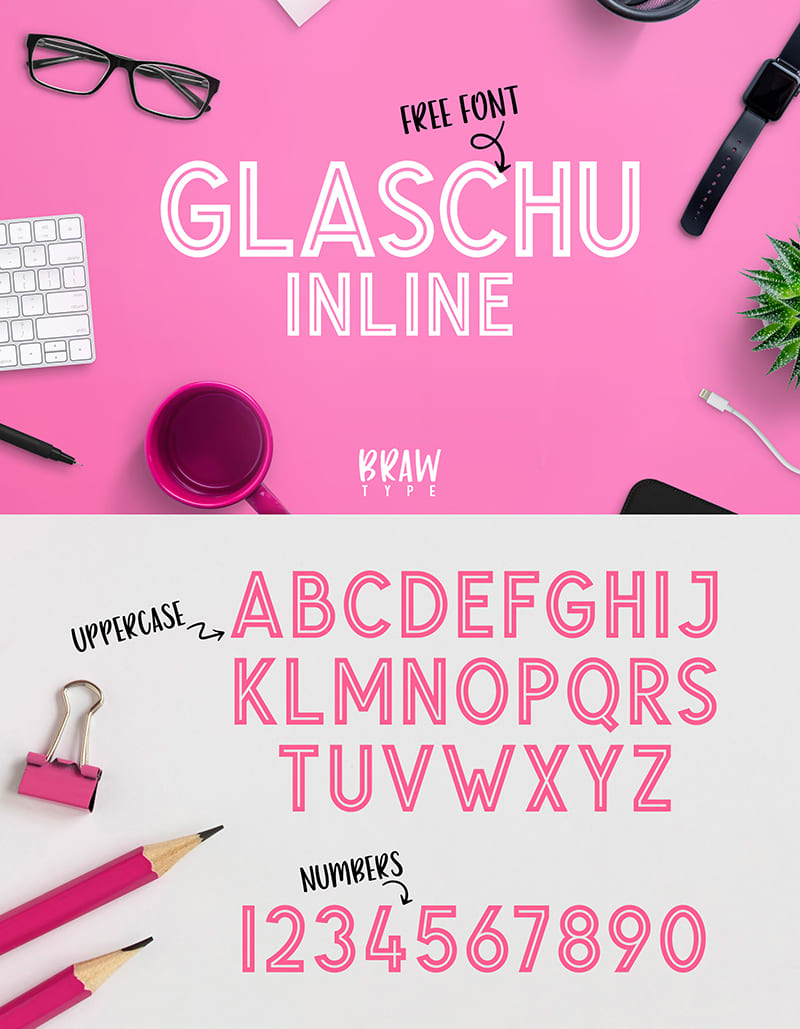 Glaschu Inline Free Font