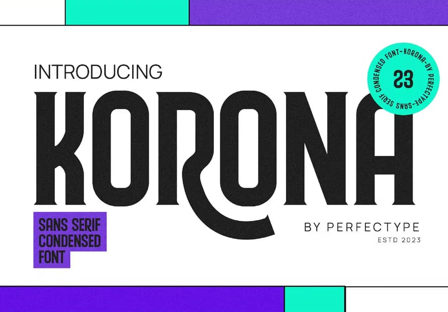 Corona modern futuristic sans serif font
