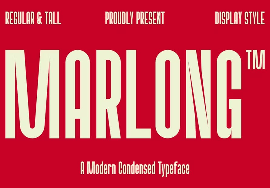 Marlong A Modern Condensed Font