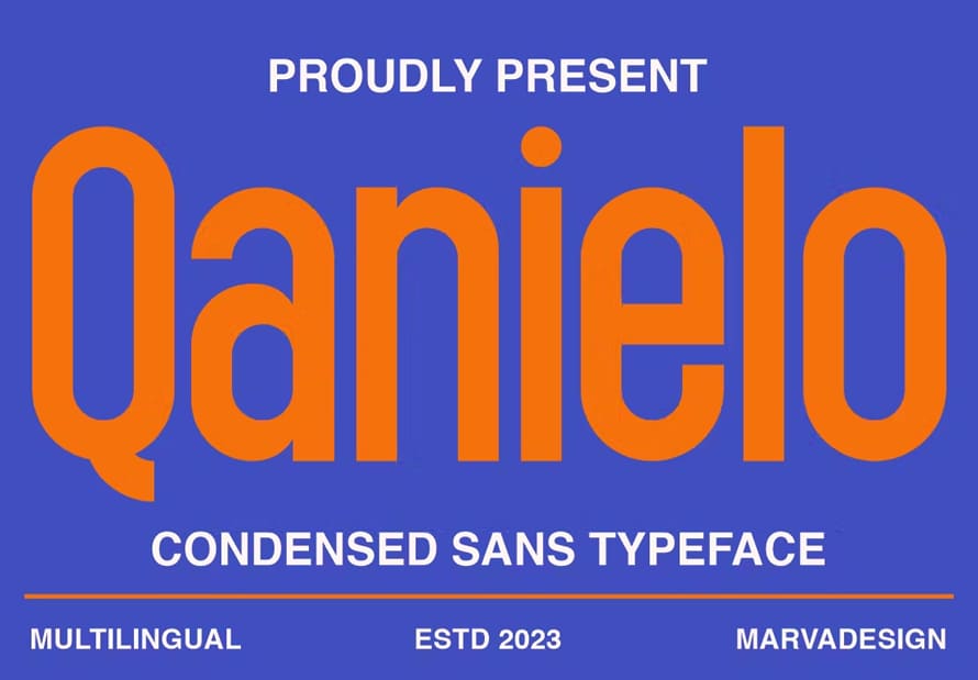 Qanielo modern condensed font