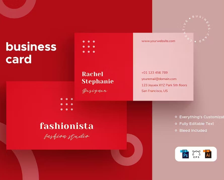 Red Business Card Template
