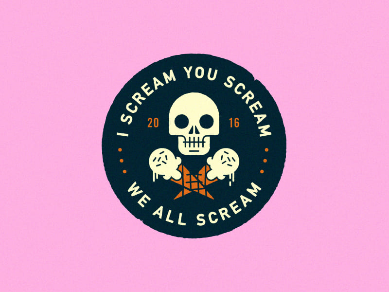 I Scream You Scream Badge by Steve Wolf
