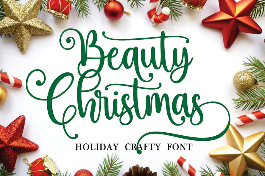 Beauty Christmas Holiday Crafty Font
