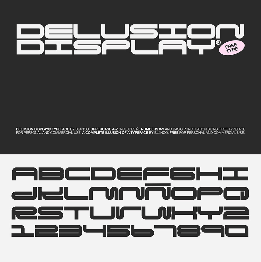 Delusion Display Typeface Free Font Free Font