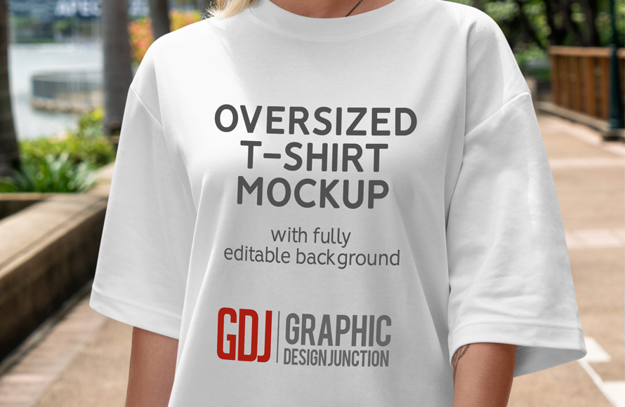 Freebie: Women Oversized T-Shirt Mockup Graphic Design Junction