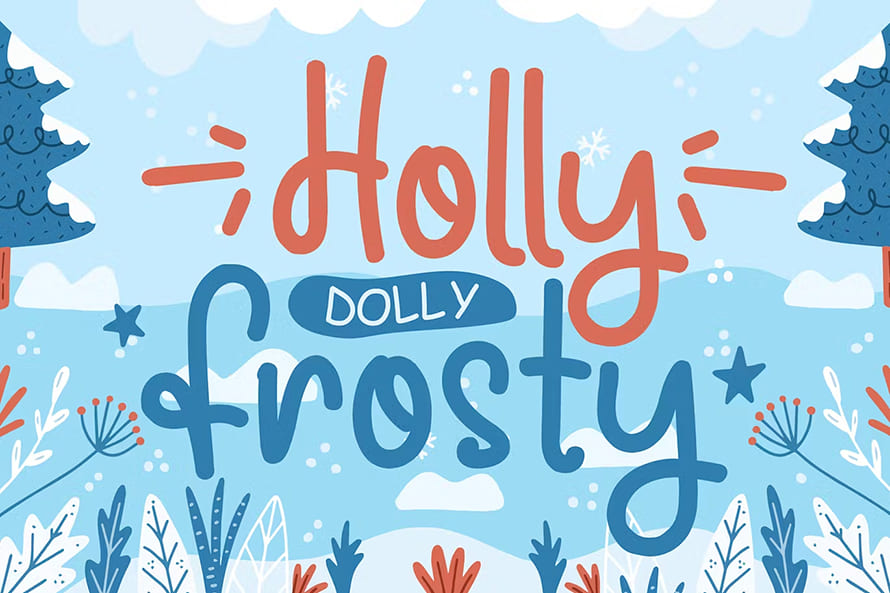 Holly Frosty Joyful Holiday Font