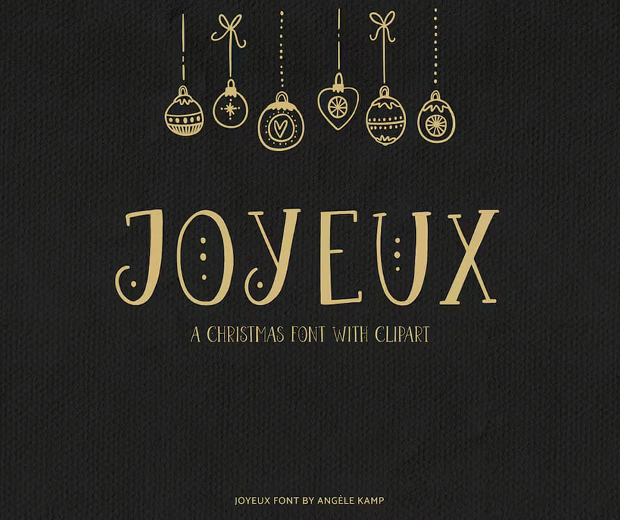 Joyeux Christmas Font And Clipart