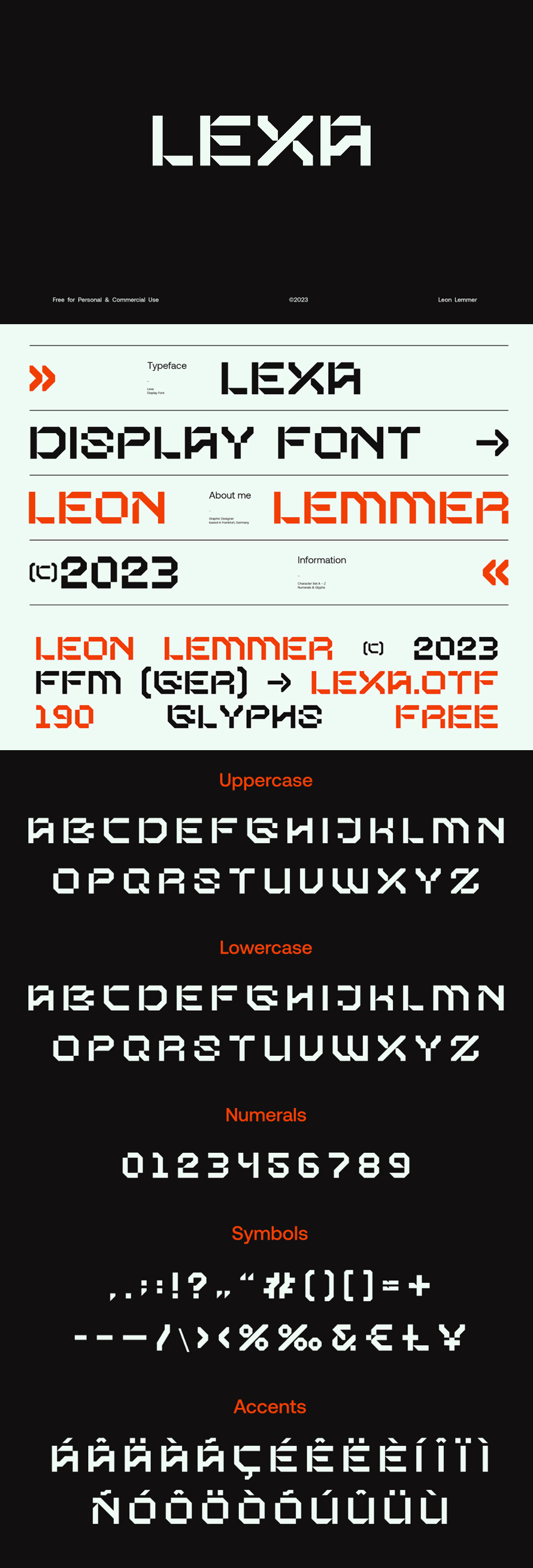 LEXA Big Display Free Font Free Font